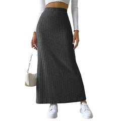 High-Elastic Slit Maxi Sheath Skirt