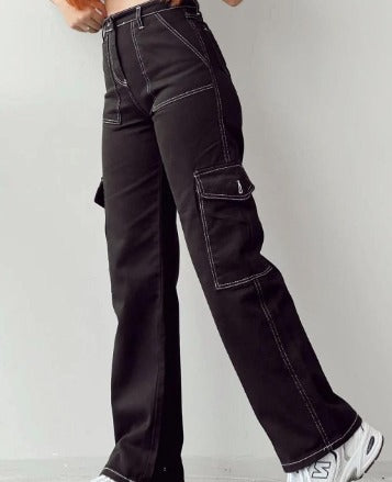 AYLA | Cargo Jeans with Pockets Women-6