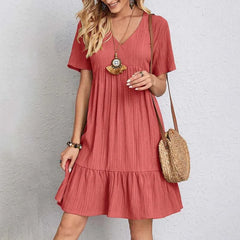 Elma | Comfy and Casual V-Neck Mini Dress-2