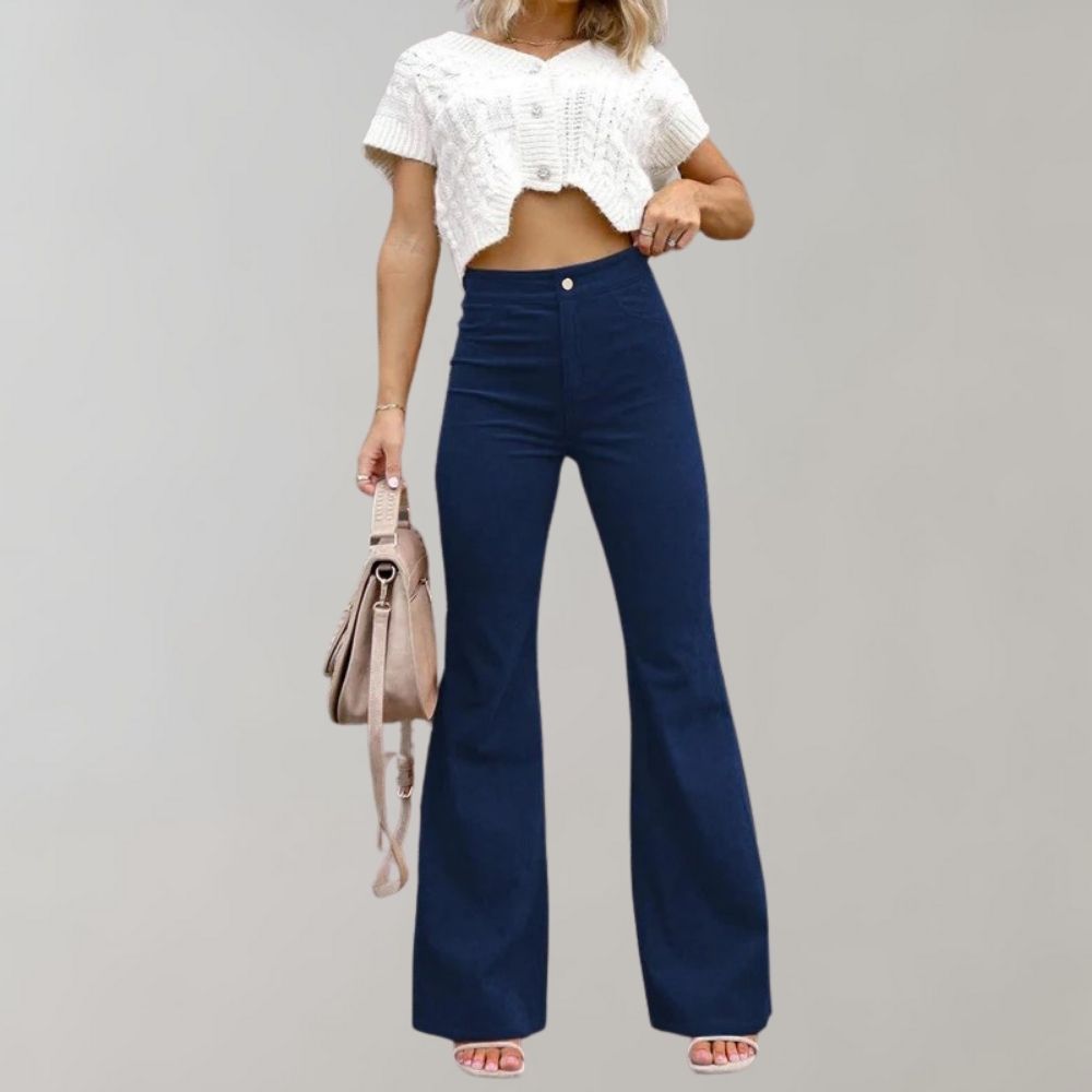 Callie | Trendy Corduroy Flared Trousers-6