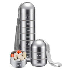 Aluminum 7 Days Portable Pill Organizer for Travel, Pill Box Pill Container 2