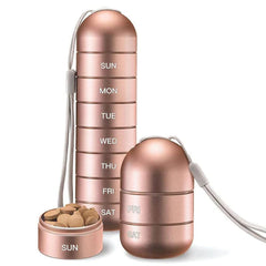 Aluminum 7 Days Portable Pill Organizer for Travel, Pill Box Pill Container 3