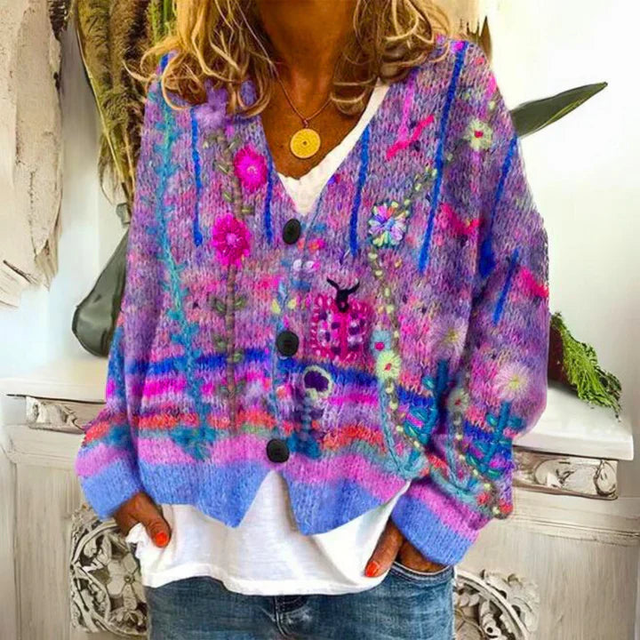 Angie | Women's Floral Warm Cardigan | Button Down 3