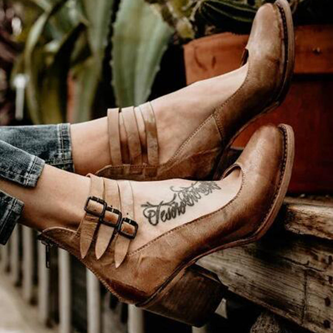 SINA | Elegant Vintage Sandals Heels-4