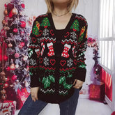 Awarim | Festive Warm Christmas Cardigan for Women | Black 0