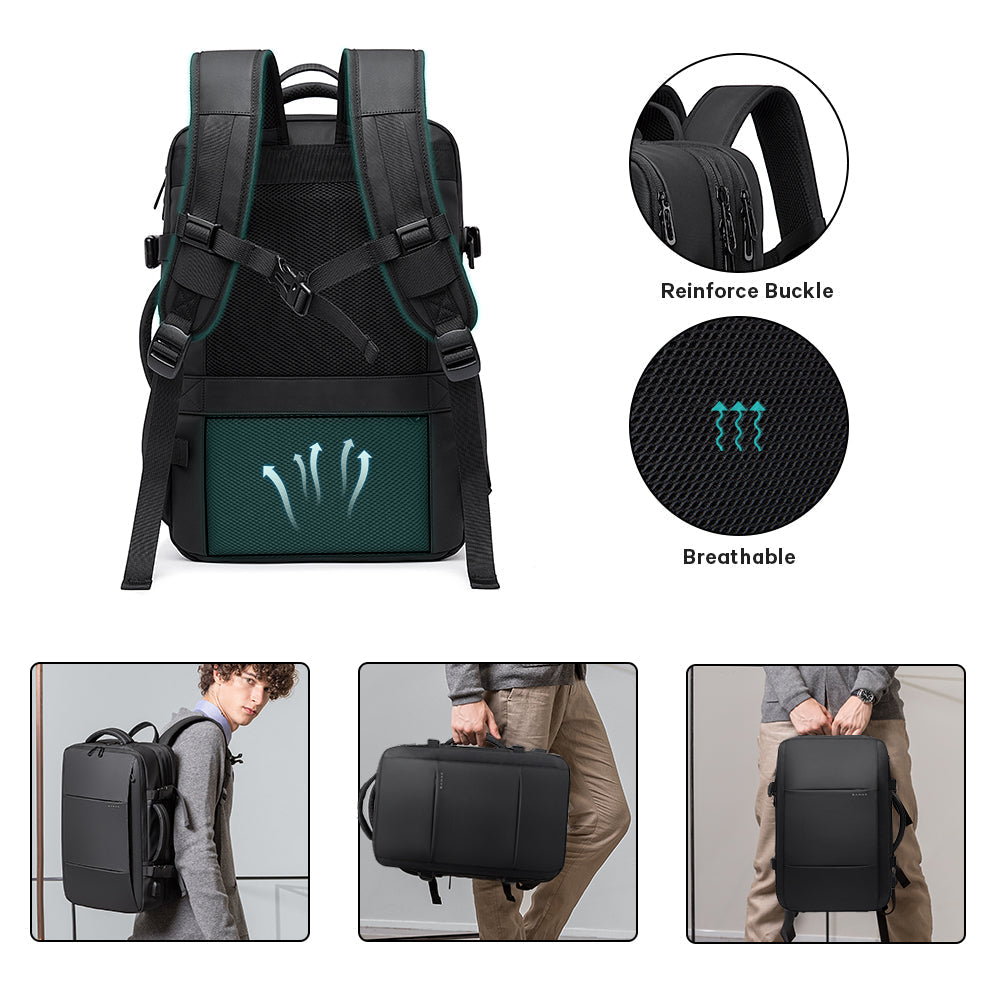BANGE 45L Business Travel Backpack, Carry-on Luggage Backpack, Durable Convertible Travel Bag, Fits 17.3-inch Laptop, for Men and Women 5