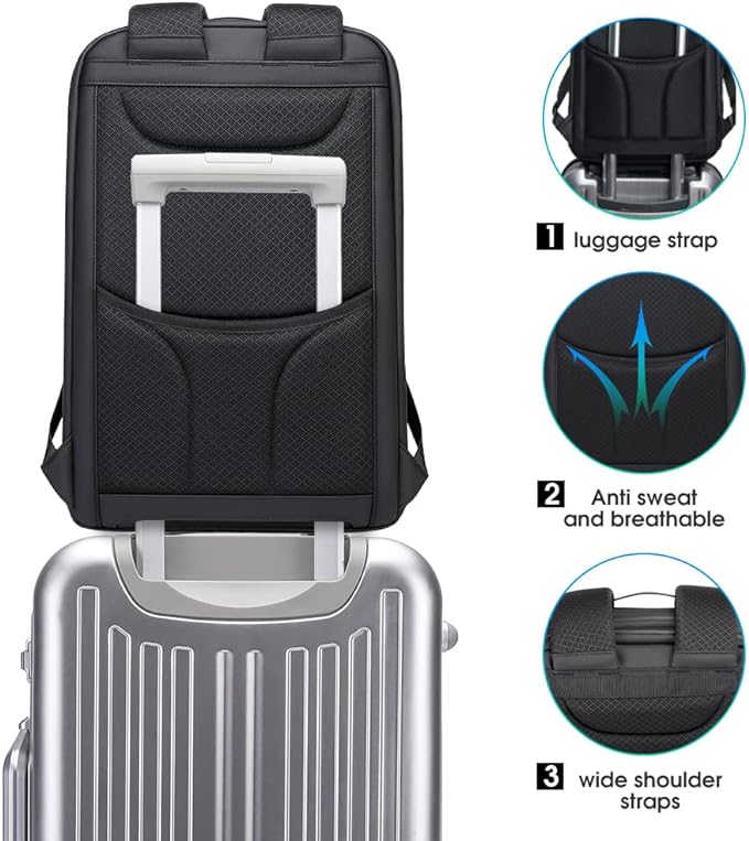 BANGE Anti-Theft Backpack with USB Charging Port, Lightweight Business Backpack for Men and Women 5