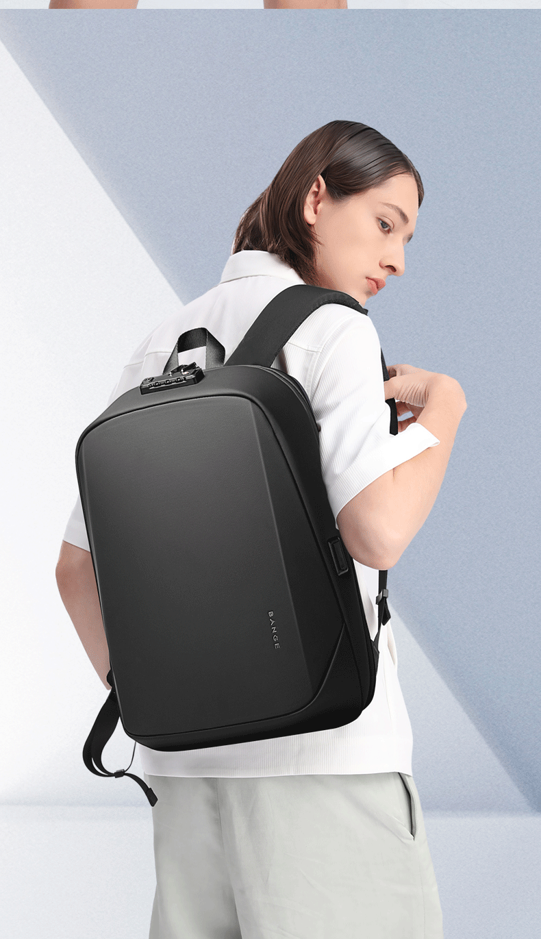 BANGE Anti-Theft Hard Shell Backpack with TSA Lock and USB Port 3