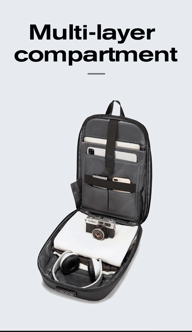 BANGE Anti-Theft Hard Shell Backpack with TSA Lock and USB Port 7