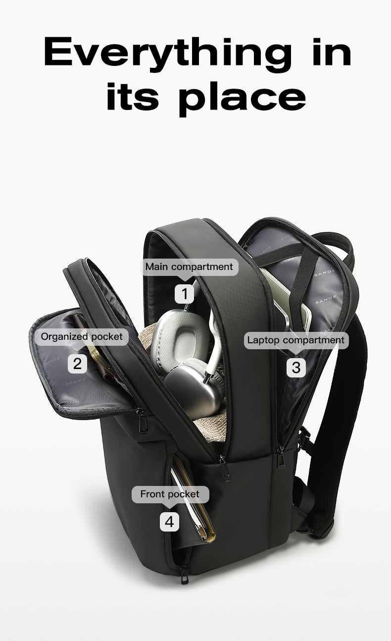 BANGE Bestseller: Slim, waterproof 15.6-inch laptop backpack for business and school 4