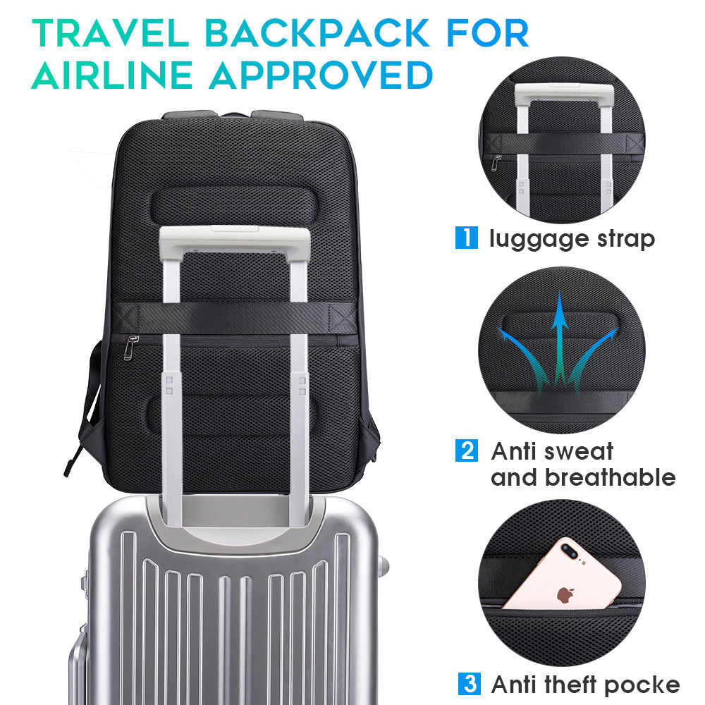 BANGE Business Waterproof Backpack Suitable for 15.6 inch Laptop Backpack with USB Charging 5
