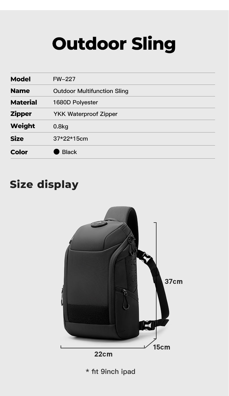 BANGE Essential Men's Outdoor Waterproof Sling Bag 7