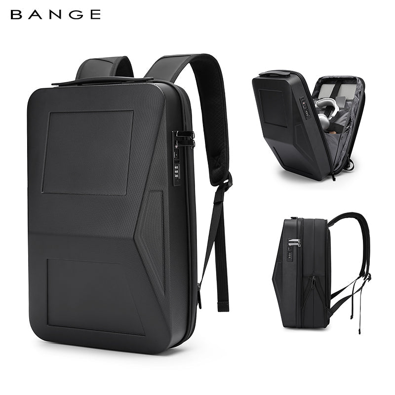 BANGE Expandable Anti-Theft Hard Shell Backpack with USB Port and Organizer 1