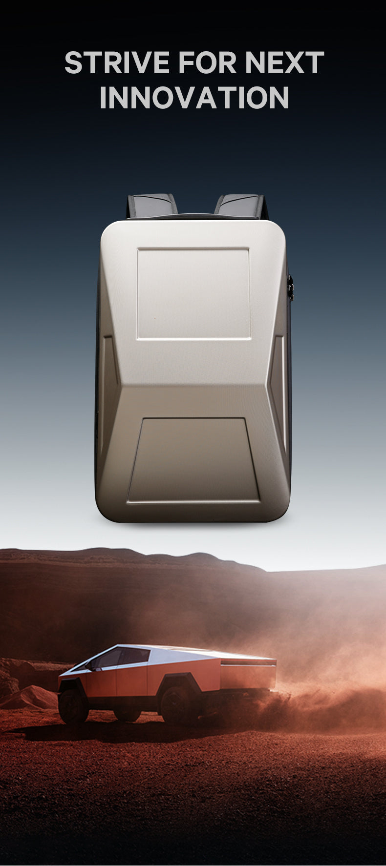 BANGE Expandable Anti-Theft Hard Shell Backpack with USB Port and Organizer 2