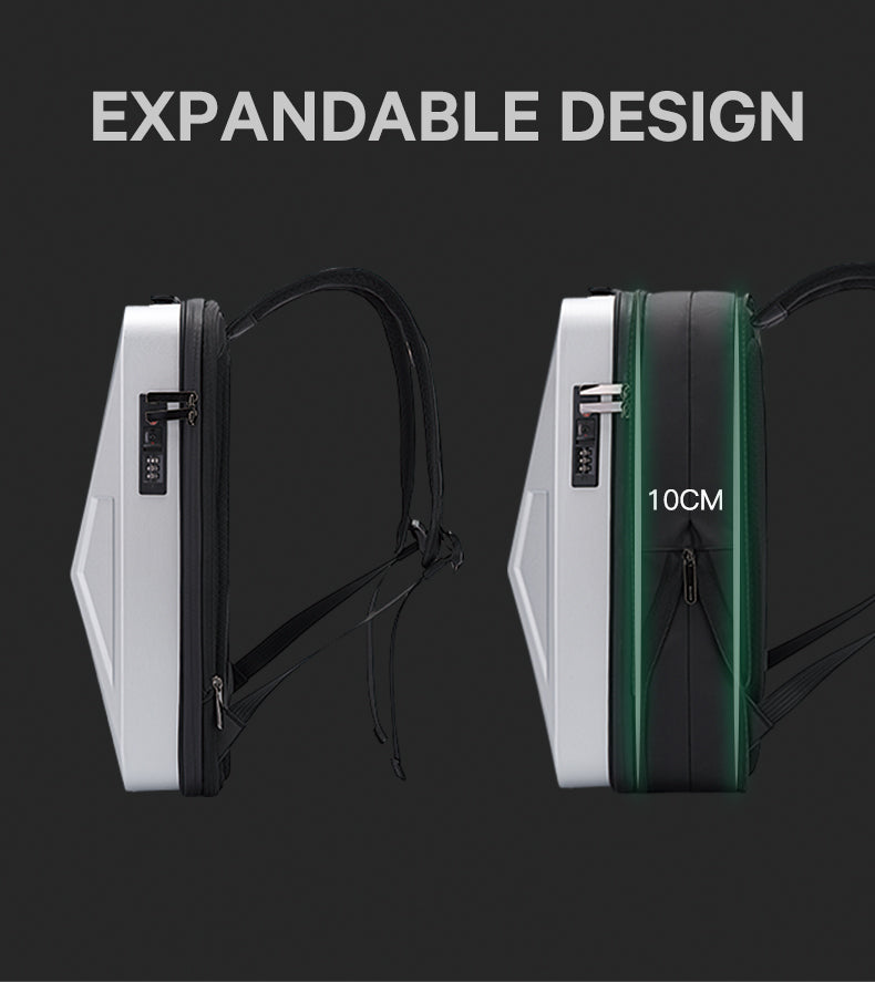 BANGE Expandable Anti-Theft Hard Shell Backpack with USB Port and Organizer 7