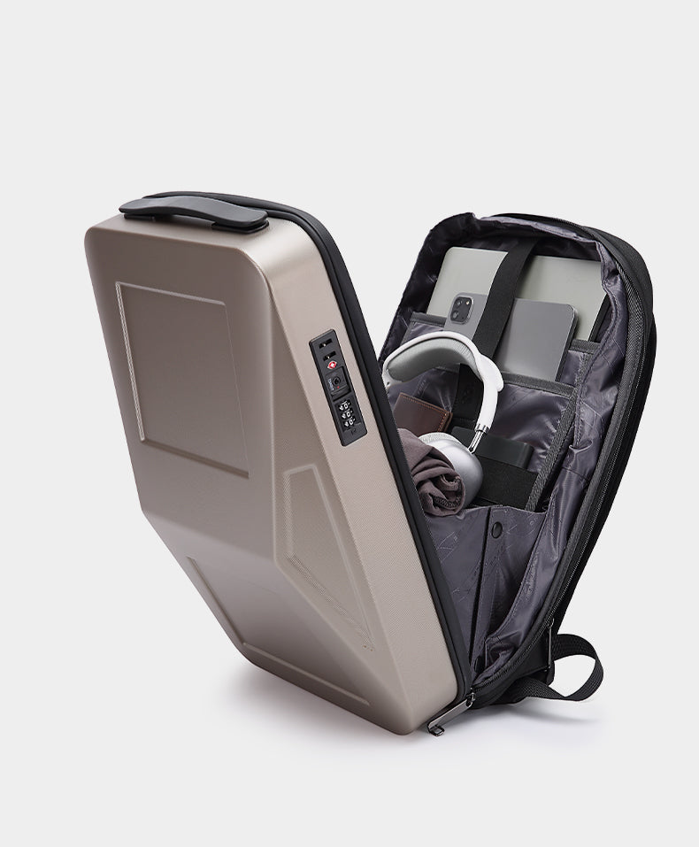 BANGE Expandable Anti-Theft Hard Shell Backpack with USB Port and Organizer 8