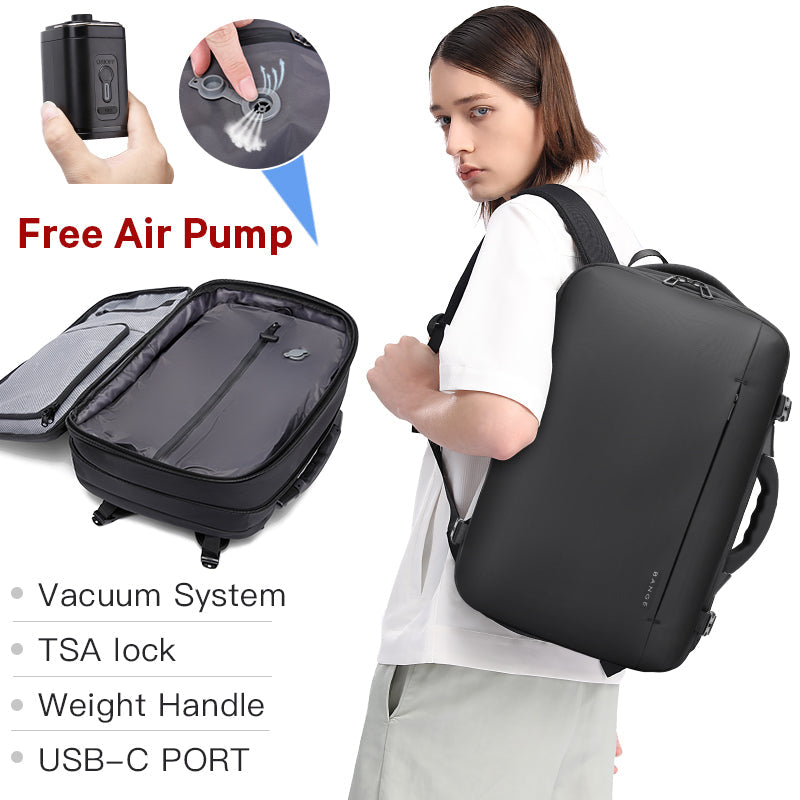 BANGE Hot Sale New Arrival 50L USB TSA Lock Weight Handle Waterproof Men Vacuum Compression Laptop Backpack 1