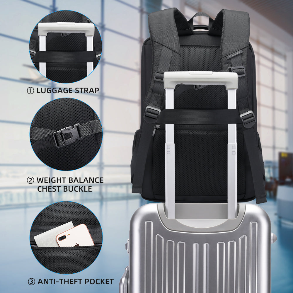 BANGE Laptop Backpack for Men, Business Travel Backpacks with USB Charging Port, Weekender Carry-on Backpack 2