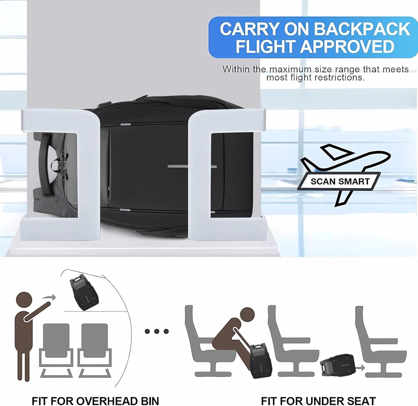 BANGE Lightweight Travel Backpack, Laptop Backpack for 15.6 inch Notebooks, Fashionable Work Backpacks for Everyday Use for Men and Women 6