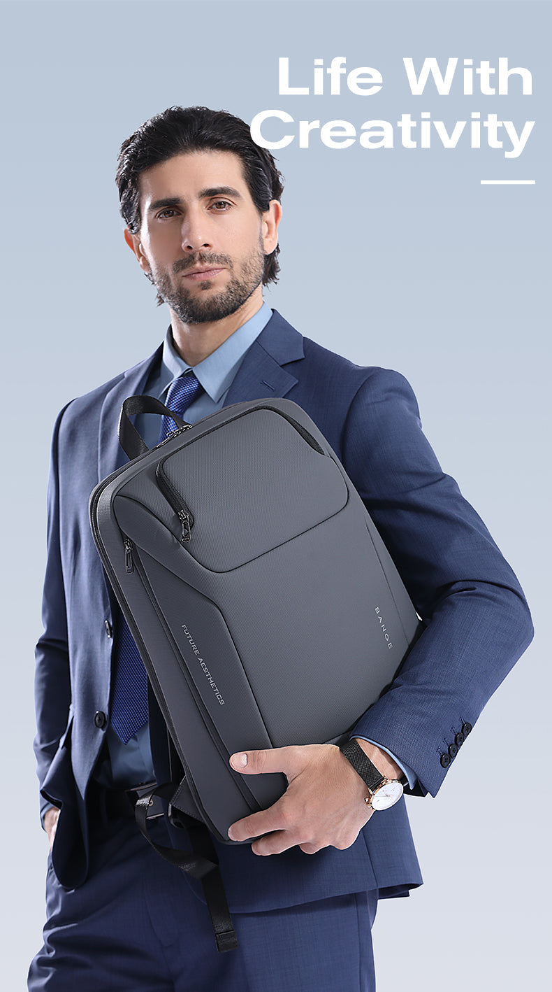 BANGE Minimalist Commuter Business Backpack with USB Port 2