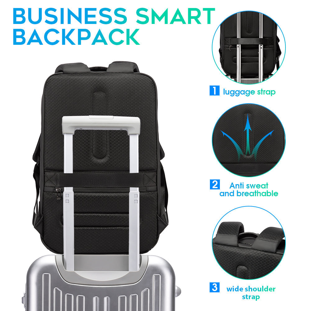BANGE Smart Business Laptop Backpack, Waterproof, Fits 15.6-17.3 Inch Laptops with 3.0 USB Charging Port for Men and Women 1