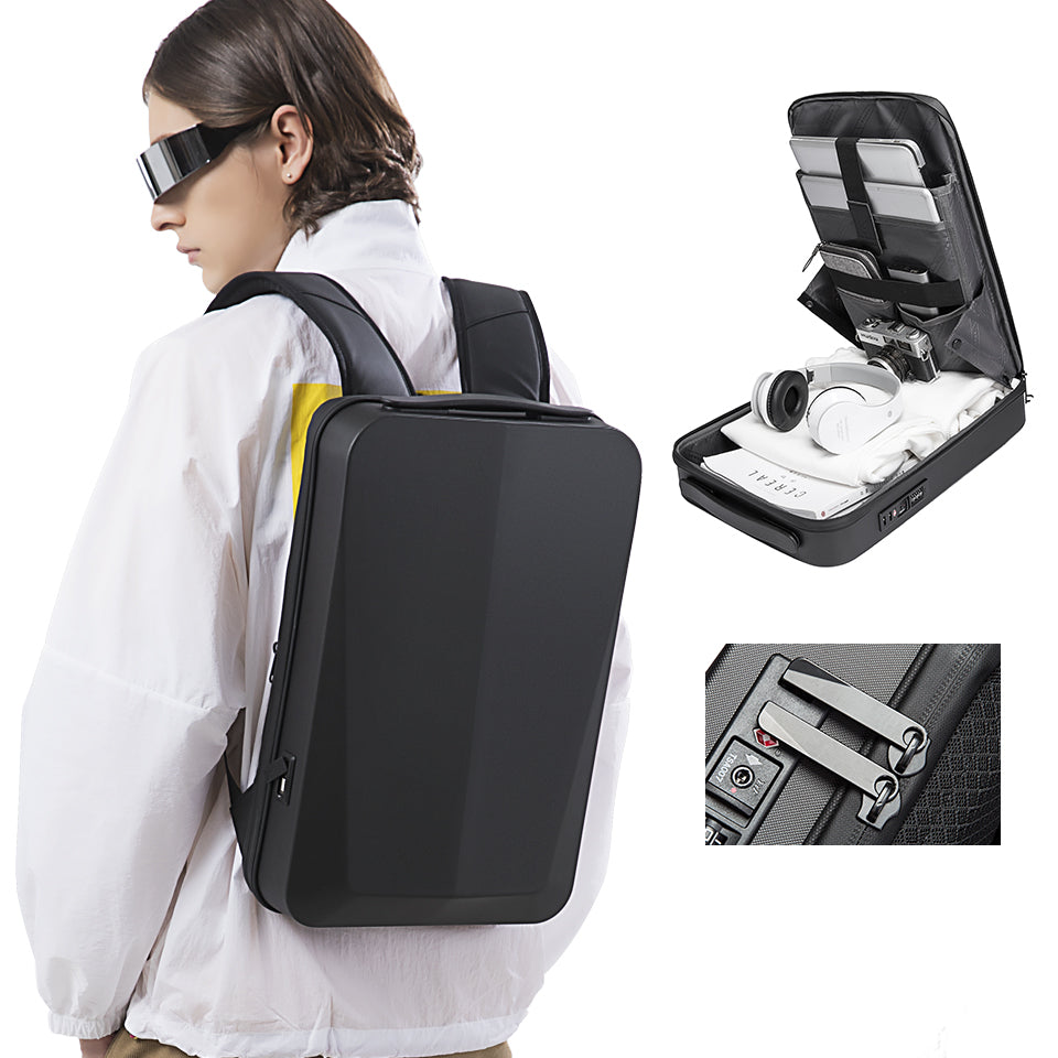 BANGE Tech Anti-theft hard-shell business backpack with TSA lock and USB charging port 1
