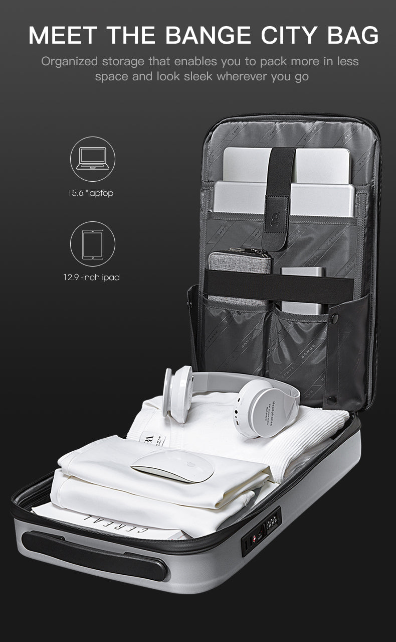 BANGE Tech Anti-theft hard-shell business backpack with TSA lock and USB charging port 7
