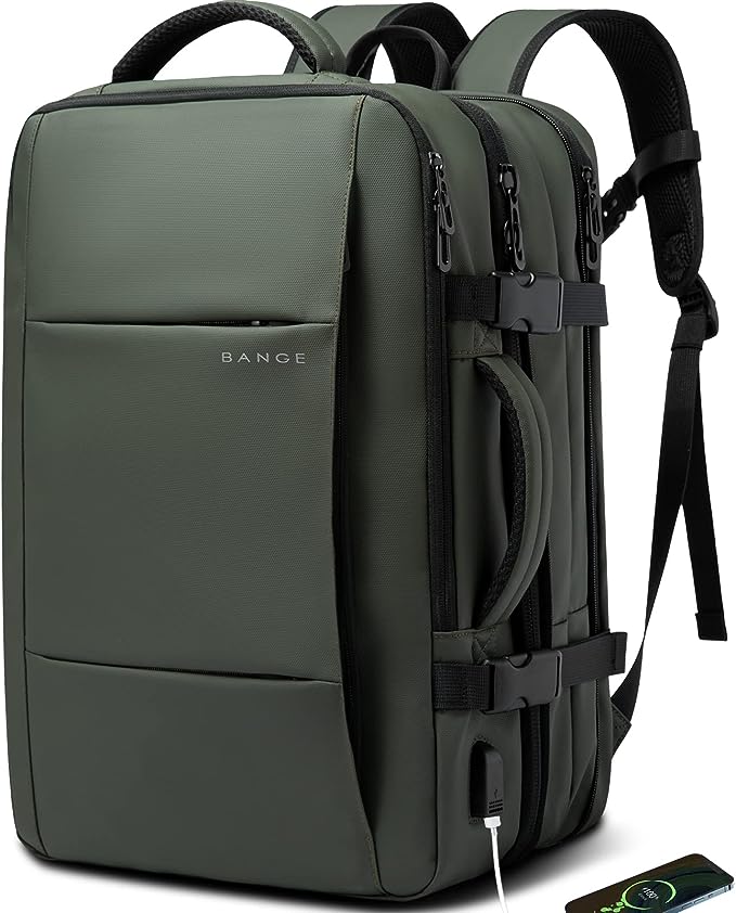 BANGE Weekender Carry-On Backpack, 45L Expandable Travel Backpack for Airplanes, Convertible Backpack Briefcase for Travel, Water-Resistant 17.3" Laptop Backpack for Men and Women… 7