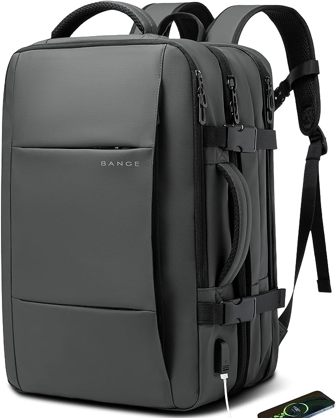 BANGE Weekender Carry-On Backpack, 45L Expandable Travel Backpack for Airplanes, Convertible Backpack Briefcase for Travel, Water-Resistant 17.3" Laptop Backpack for Men and Women… 8