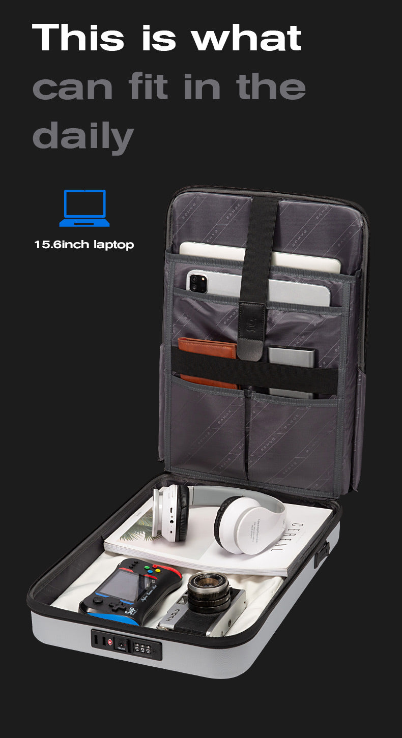 BANGE hard-shell laptop backpack with TSA lock 7
