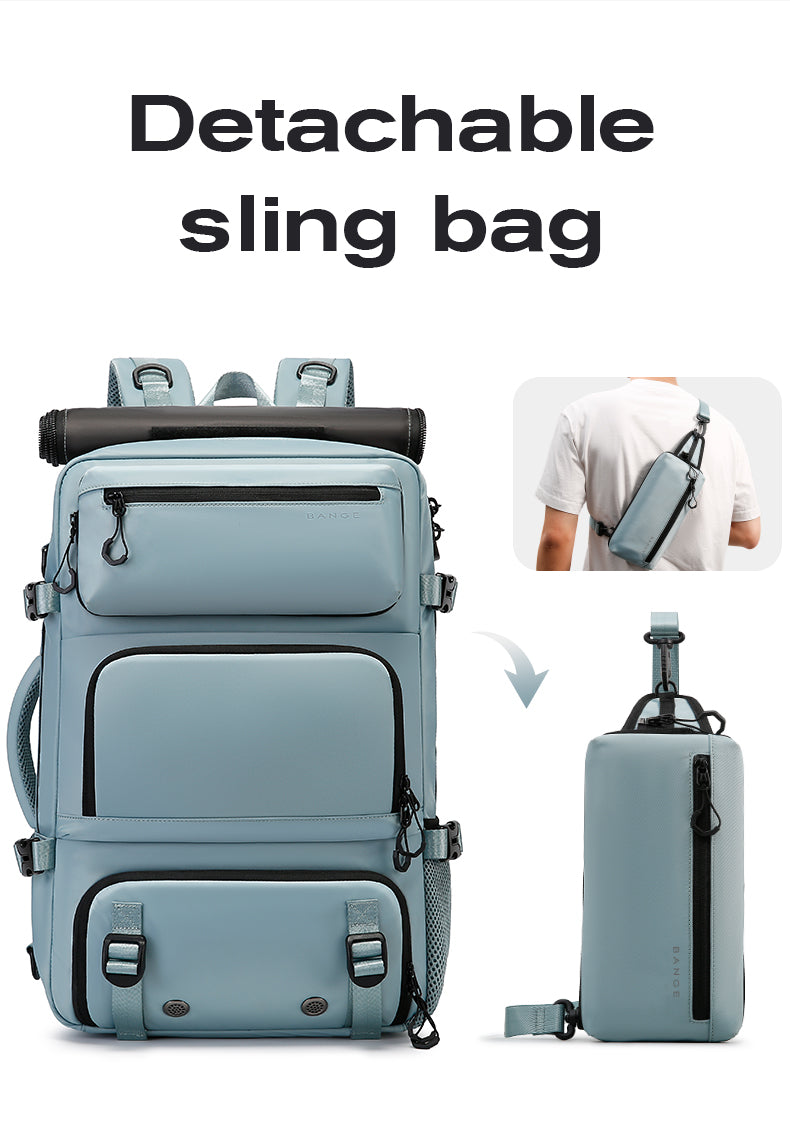 BANGE multifunctional travel backpack with removable anti-theft protection and shoe compartments 7