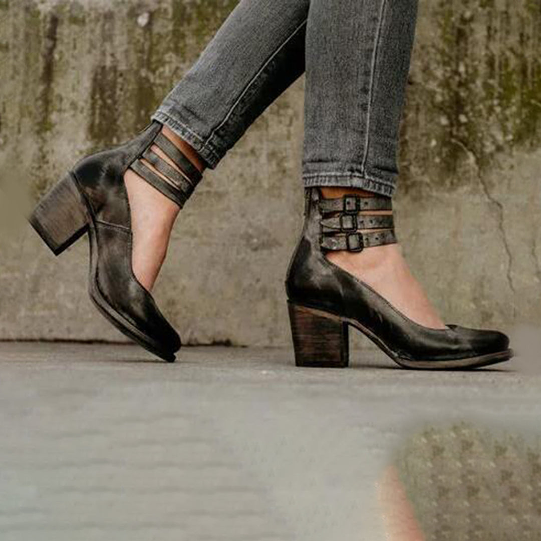 SINA | Elegant Vintage Sandals Heels-5