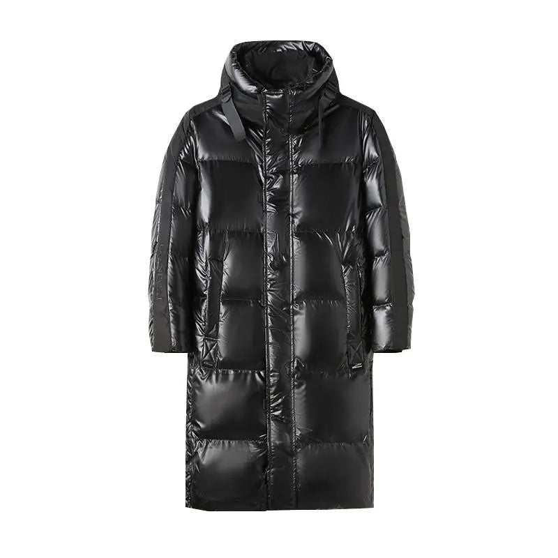 Black winter down jacket for men | with hood 1