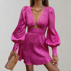 SARAH | Chic Puff Sleeve Dress for Effortless Elegance-1