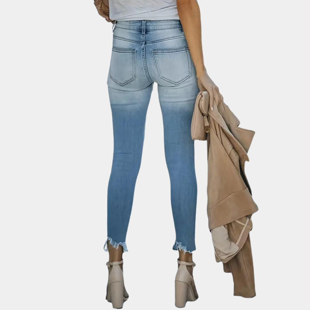 Bailey | Women's Ripped Jeans with buttons-3