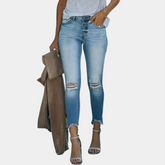 Bailey | Women's Ripped Jeans with buttons-1