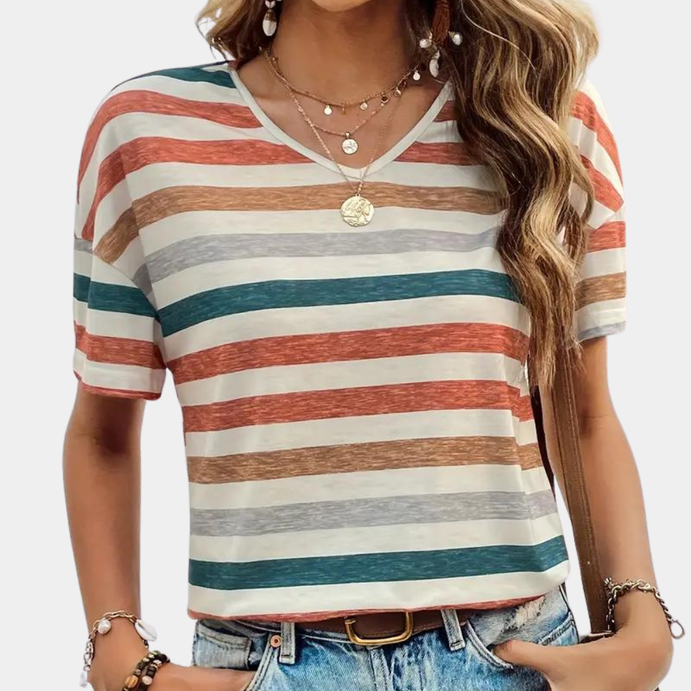 GABBY | Casual Striped Women's T-shirt-6