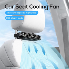 Car Headrest Cooling Fan 3 Speeds Adjustable Electric Car Seat Fan 5V/2A Car Rear Backrest Fan Car Interior Accessories 1