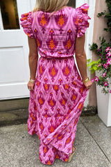 Charming Ruffled Retro Maxi Dress-2