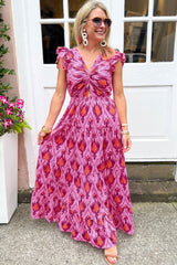 Charming Ruffled Retro Maxi Dress-3