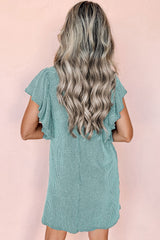 Chic Striped Mini Dress Featuring Enchanting Butterfly Sleeves-2