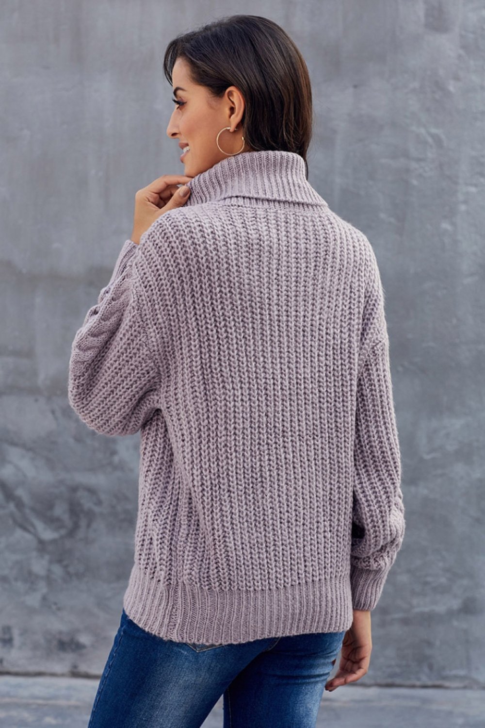 Chunky cable knit sweater for women | Turtleneck 8