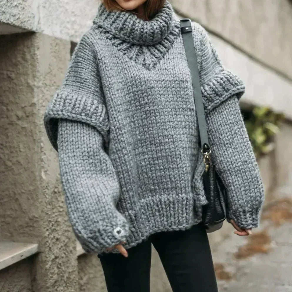 Cozy Oversized Turtleneck Sweater for Women | Winter 0