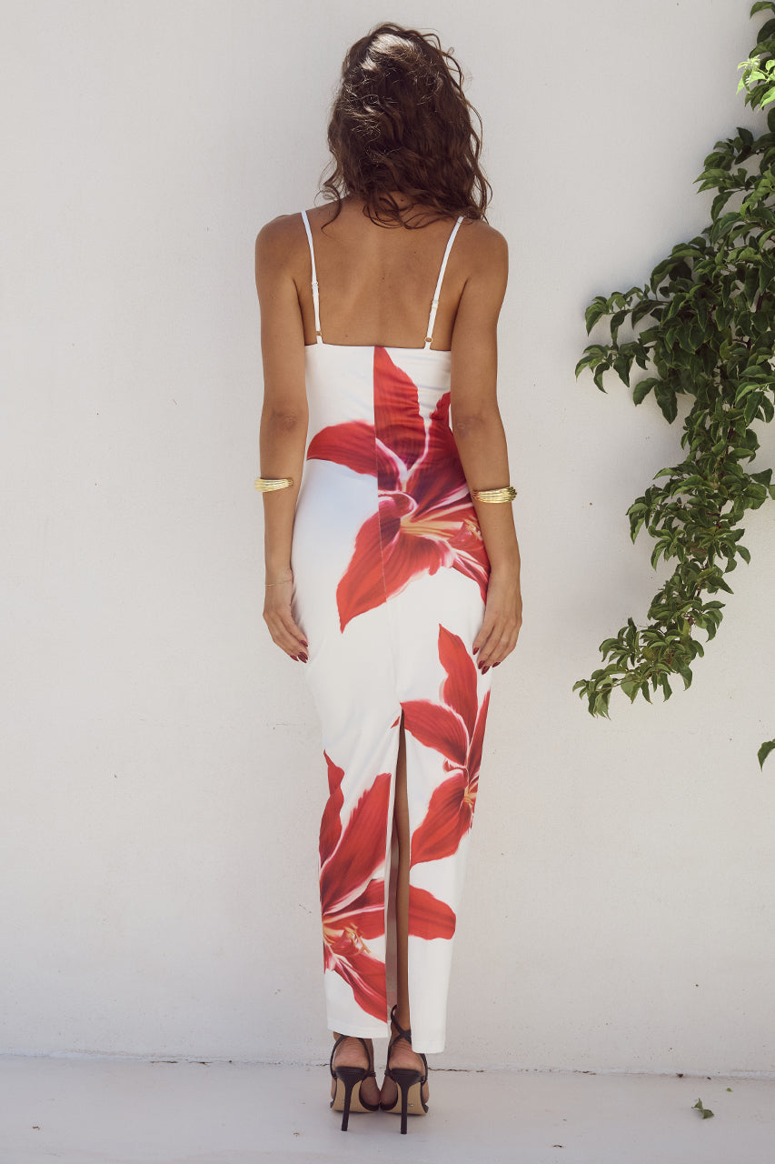 Thalia | Elegant Floral Design Bodycon Dress-4
