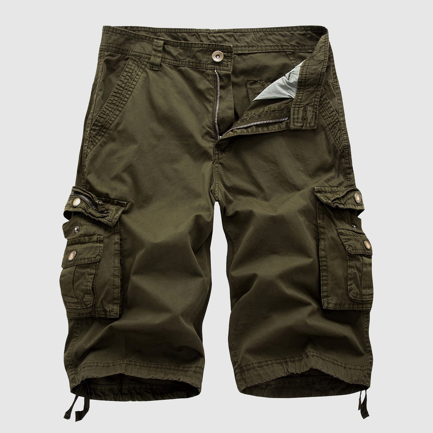 Men’s Cargo Shorts - Durable Cotton - Multiple Pockets - Knee-Length Casual Wear-6