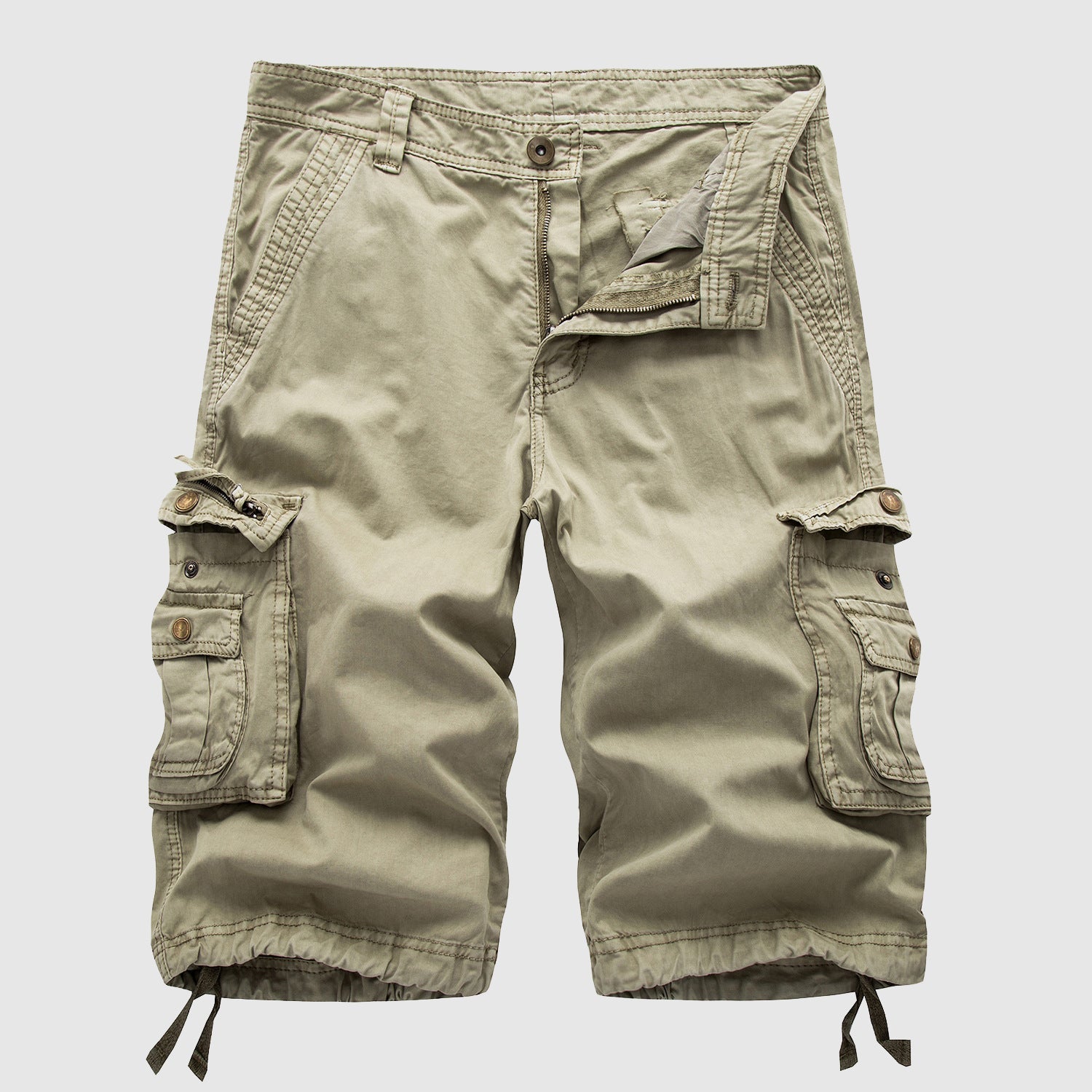Men’s Cargo Shorts - Durable Cotton - Multiple Pockets - Knee-Length Casual Wear-1