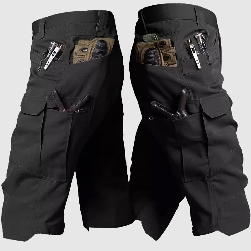 Men's wilderness camouflage shorts with pockets-4