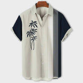 CLAUDE | Color Block Shirt with Palm Pattern for Men-1