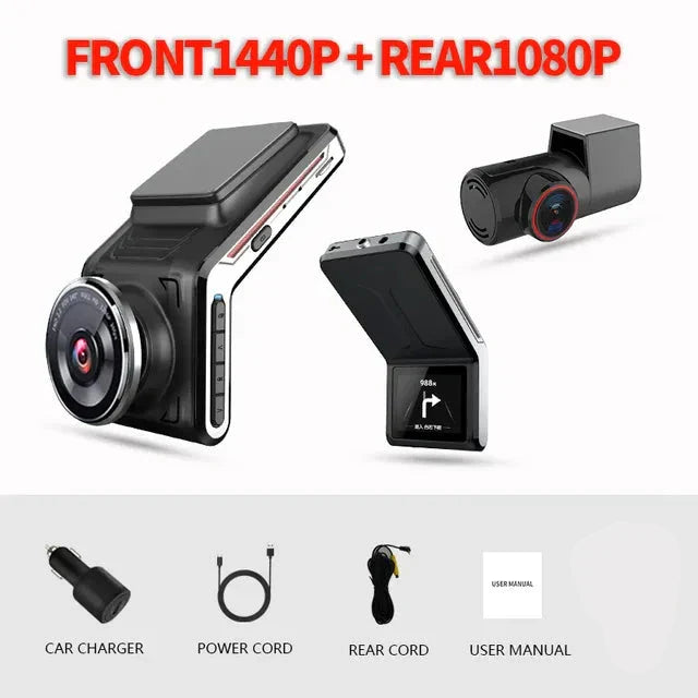 Dashcam 4K front & rear | Night vision & 24h parking mode | DriveCam | F1.8 lens 4