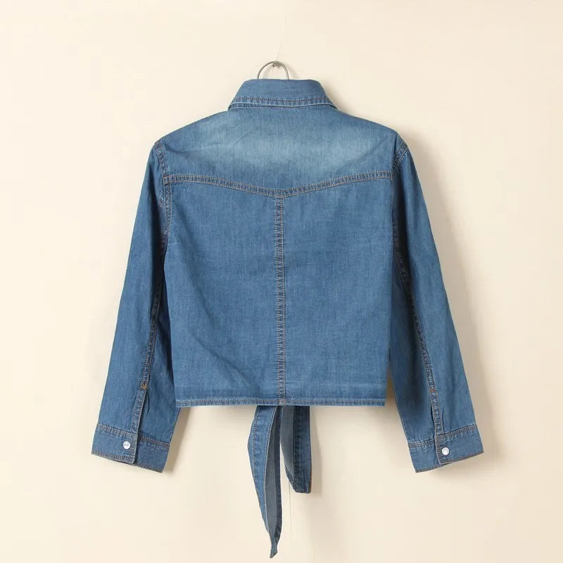 SAPPHIRE | Casual Denim Cropped Top-5